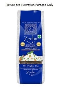 Zeeba Everyday Super Mongra Basmati Rice 1Kg